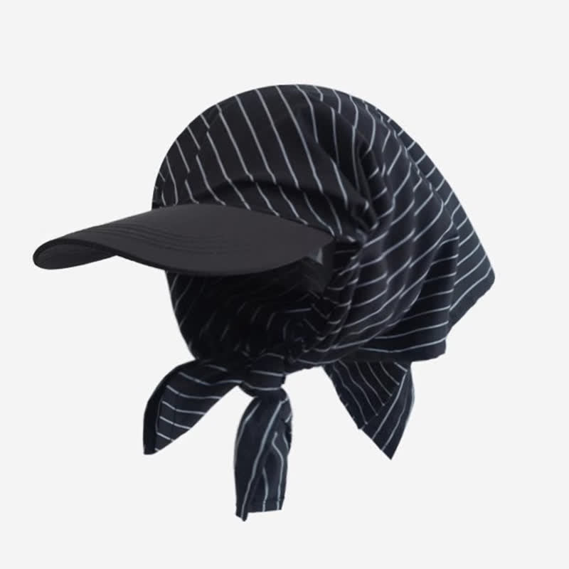 Stylish Effortless Style Unisex Tie-On Bandana Baseball Cap - Black Stripes - Adjuatable - image 3