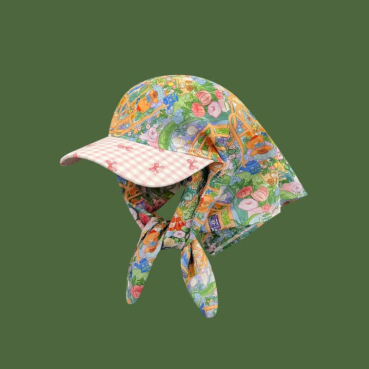 Stylish Effortless Style Unisex Tie-On Bandana Baseball Cap - Pink Flower - Adjuatable - image 14