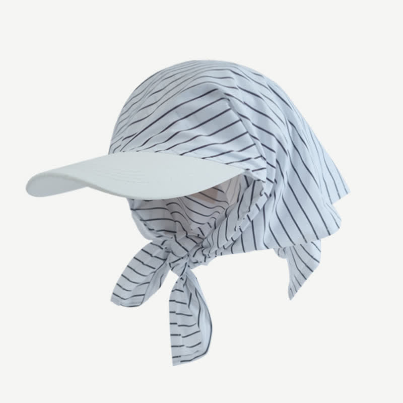Stylish Effortless Style Unisex Tie-On Bandana Baseball Cap - White Stripes - Adjuatable - image 4