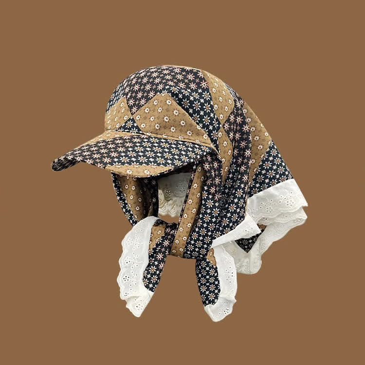 Stylish Effortless Style Unisex Tie-On Bandana Baseball Cap - Black Flower - Adjuatable - image 10