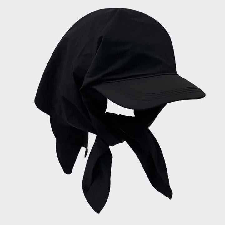 Stylish Effortless Style Unisex Tie-On Bandana Baseball Cap - Black - Adjuatable - image 1