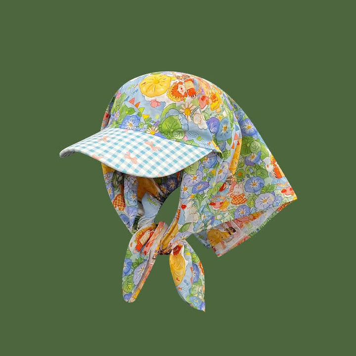 Stylish Effortless Style Unisex Tie-On Bandana Baseball Cap - Blue Flower - Adjuatable - image 12