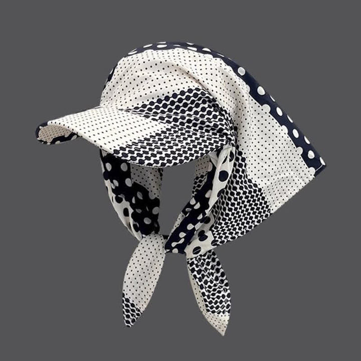 Stylish Effortless Style Unisex Tie-On Bandana Baseball Cap - Black & White Dots - Adjuatable - image 24