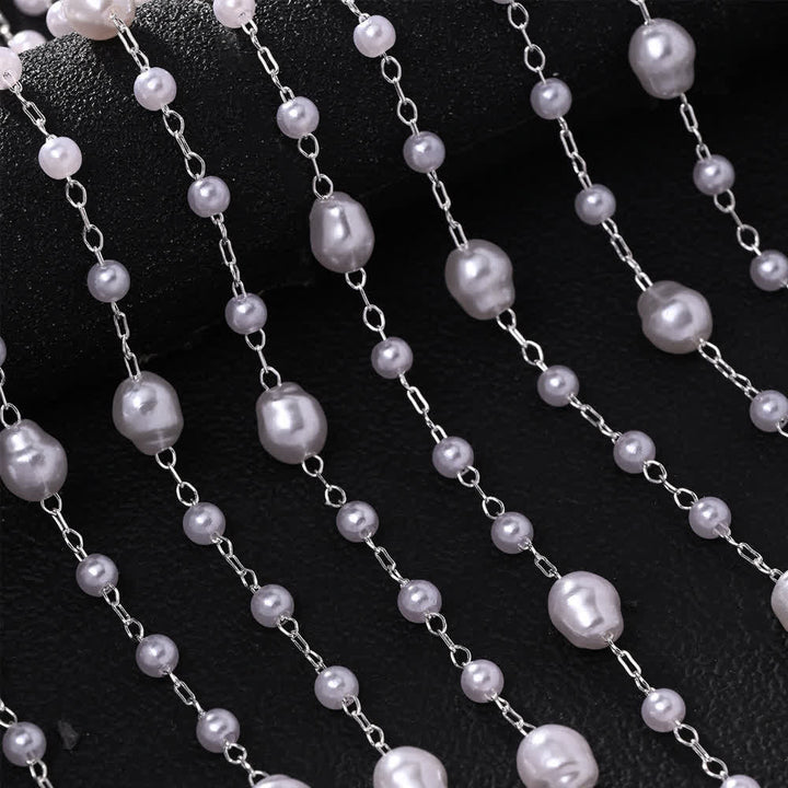 Women's Wedding & Festival Goddess Pearl Veil Hair Chains - image 2