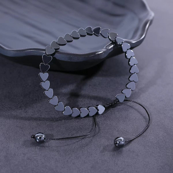 Energy Black Hematite Bead Adjustable Braided Bracelet - image 2