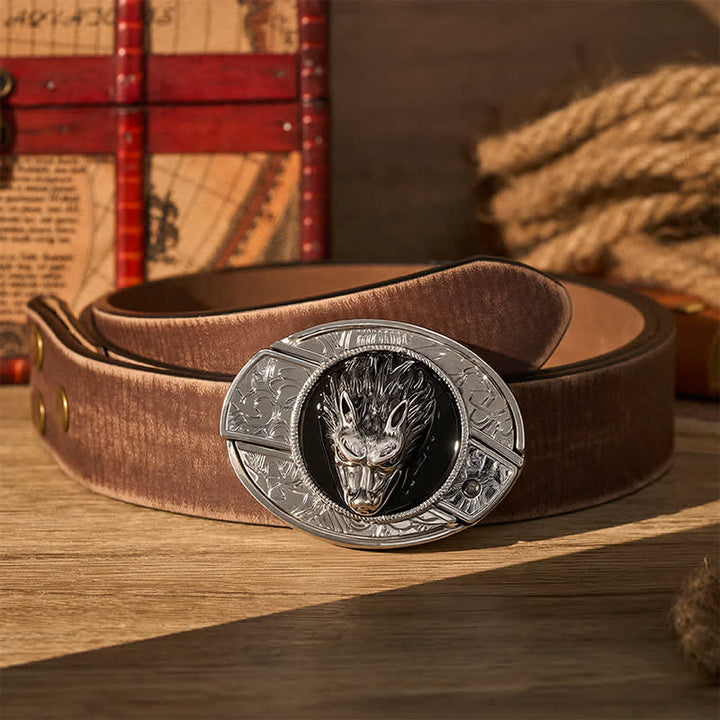 Gothic Praying Guardian Angel DIY Hidden Folding Knife Buckle Leather Belt - Guardian Angel - Brown Distressed Belt - 42 - image 5