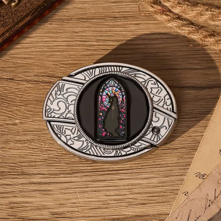 Witching Hour Black Cat DIY Hidden Folding Knife Buckle Leather Belt - image 10