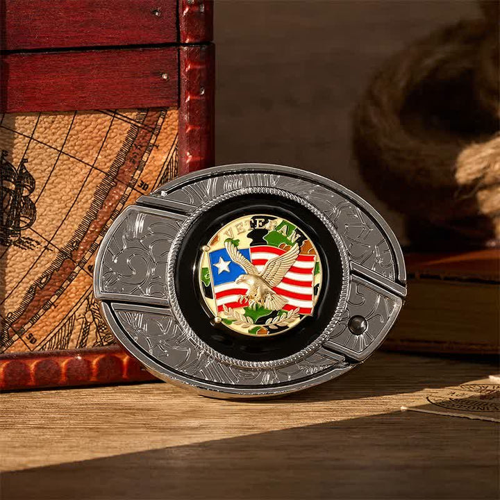 American Flag Camo Eagle DIY Hidden Folding Knife Buckle Leather Belt - Camo Eagle & Flag - Without Belt - Not Included Belt - image 0