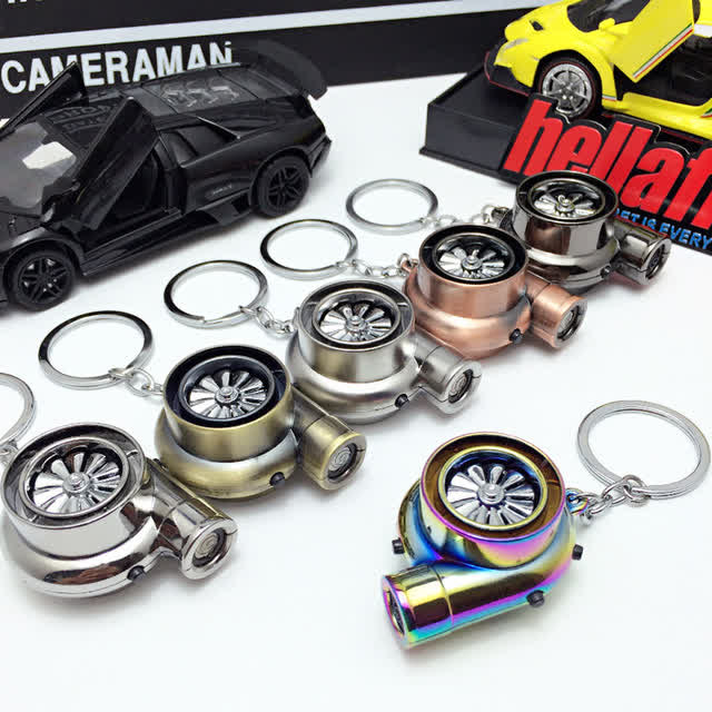 Creative Turbo Spinning Turbine Electric Lighter Keychain - image 0