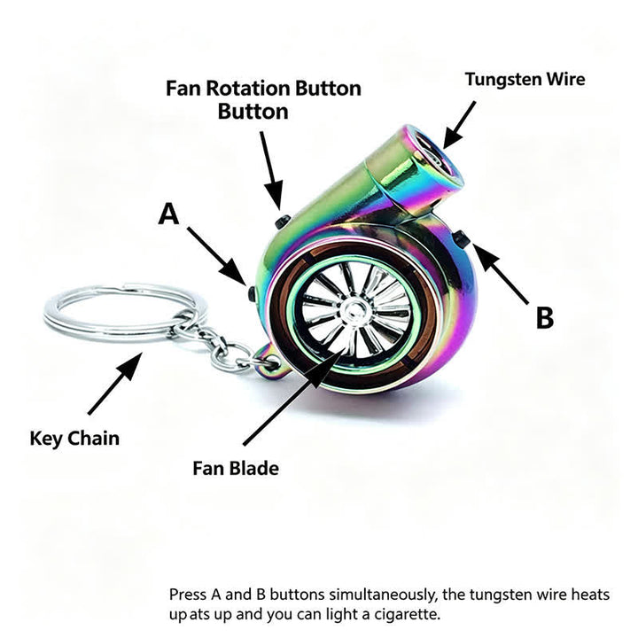 Creative Turbo Spinning Turbine Electric Lighter Keychain - image 6