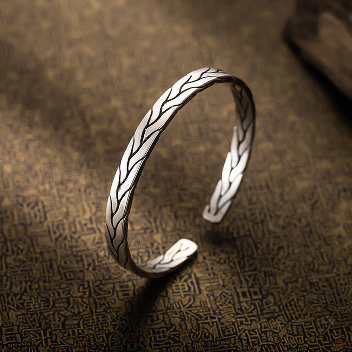 Minimalist Retro Braided Wheat Adjustable Cuff Bracelet - image 2