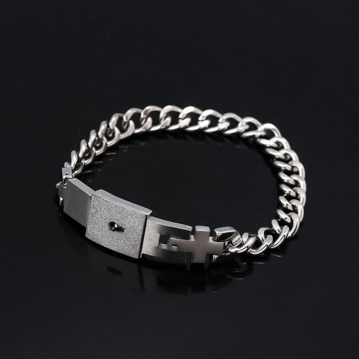 2Pcs Matching Heart Lock And Key Interlocking Couple Bracelets Set - image 5