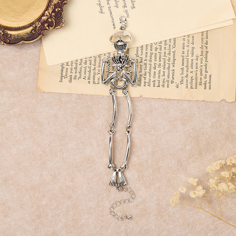 Cute Skeleton Heart Eyes Skull Goth Halloween Bracelet - image 2