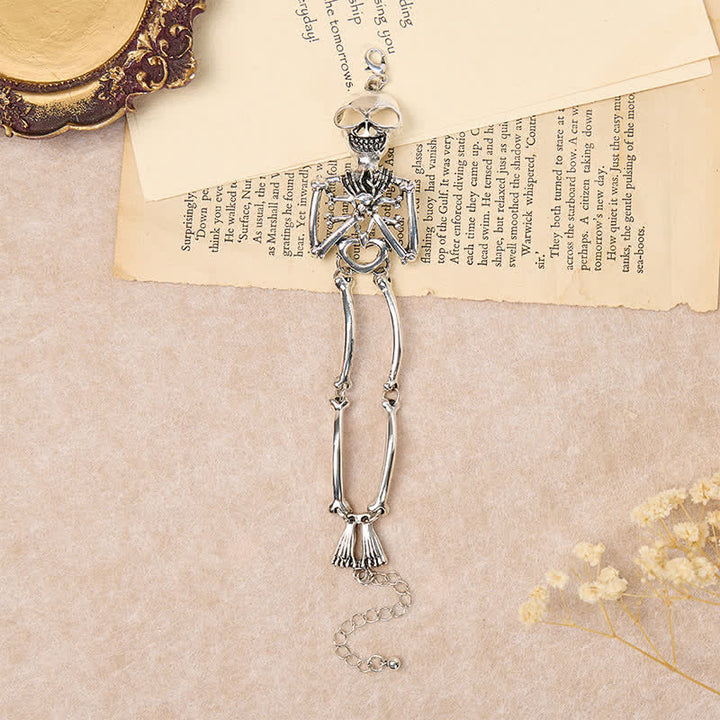 Cute Skeleton Heart Eyes Skull Goth Halloween Bracelet - image 2