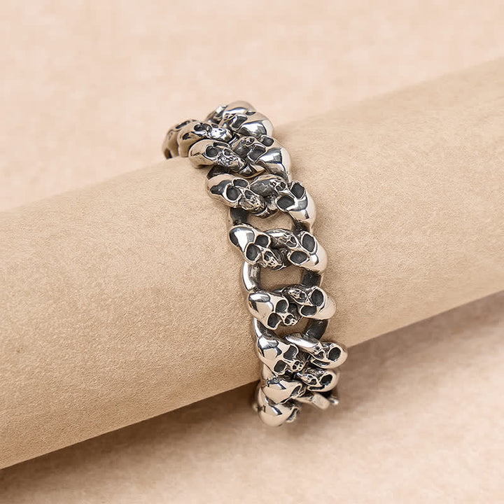 Men's Hip Hop Skull Legion Cuban Chain Bracelet - image 3