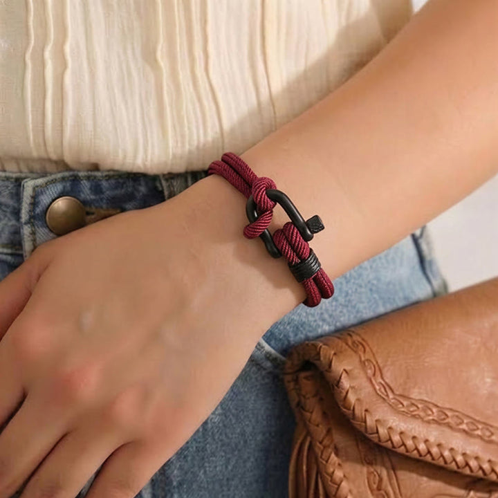 Minimalist Milan Cord Black Stainless Steel U-clasp Bracelet - image 2