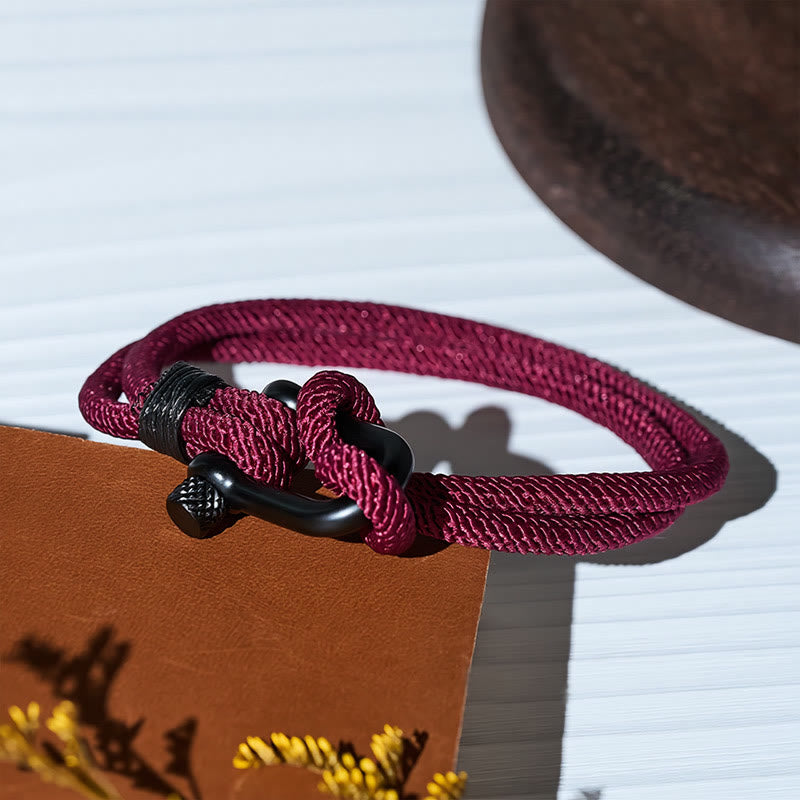 Minimalist Milan Cord Black Stainless Steel U-clasp Bracelet - image 0