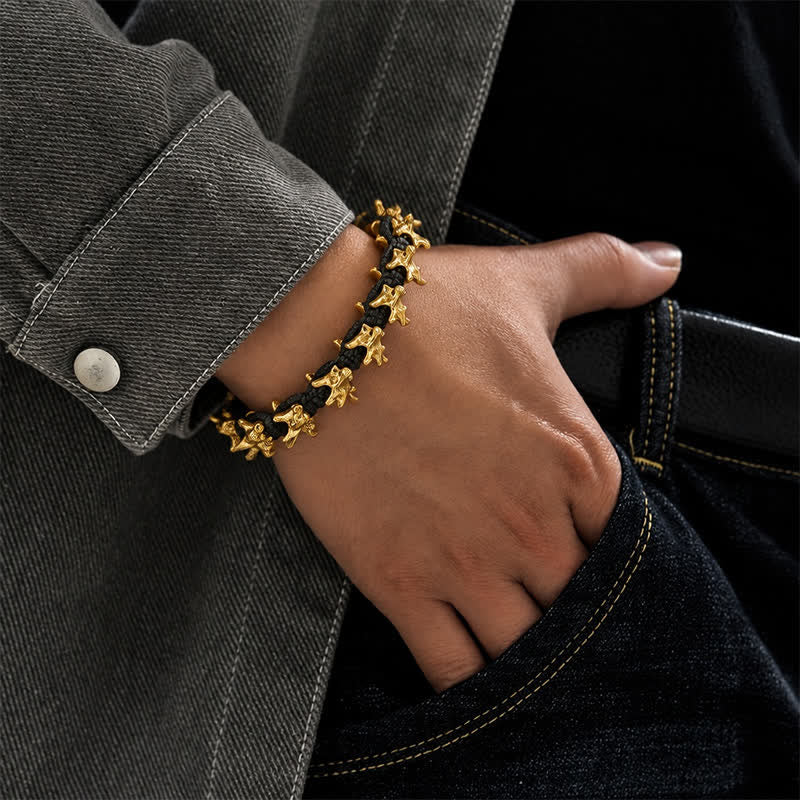 Dragon Vertebrae Braided Spine Chain Bracelet - image 1