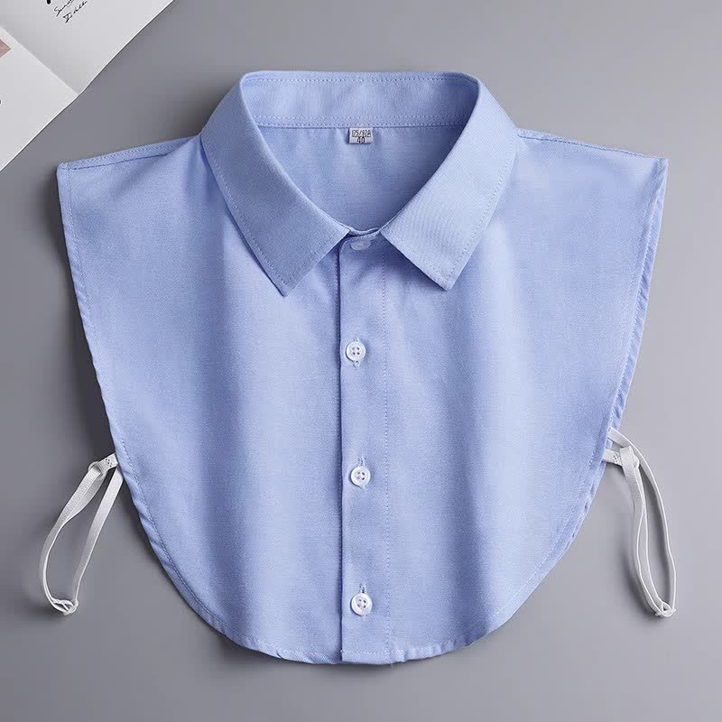 Unisex Classic Solid Color Removable Cotton Fake Collar - Sky Blue - 3XL - image 15