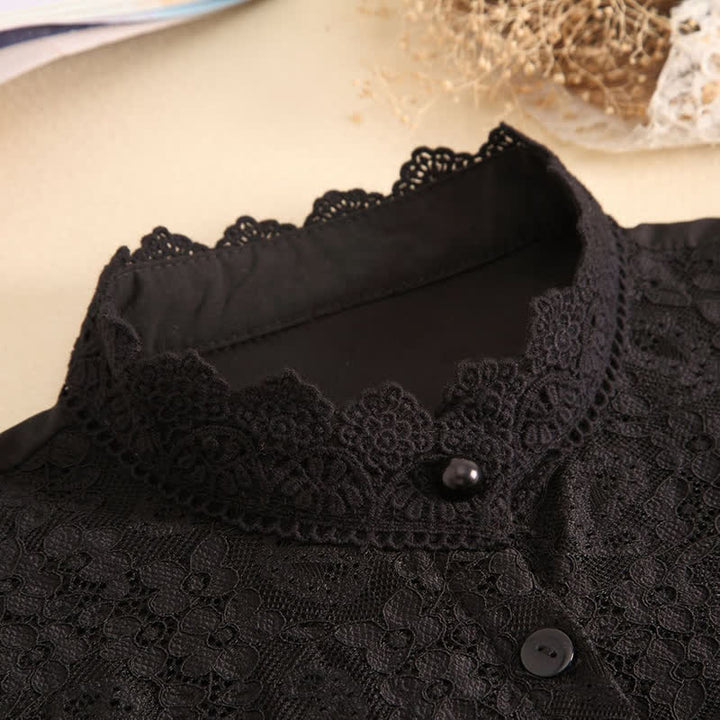 Women's Victorian Full Floral Lace Detachable Stand Up Fake Collar - image 12