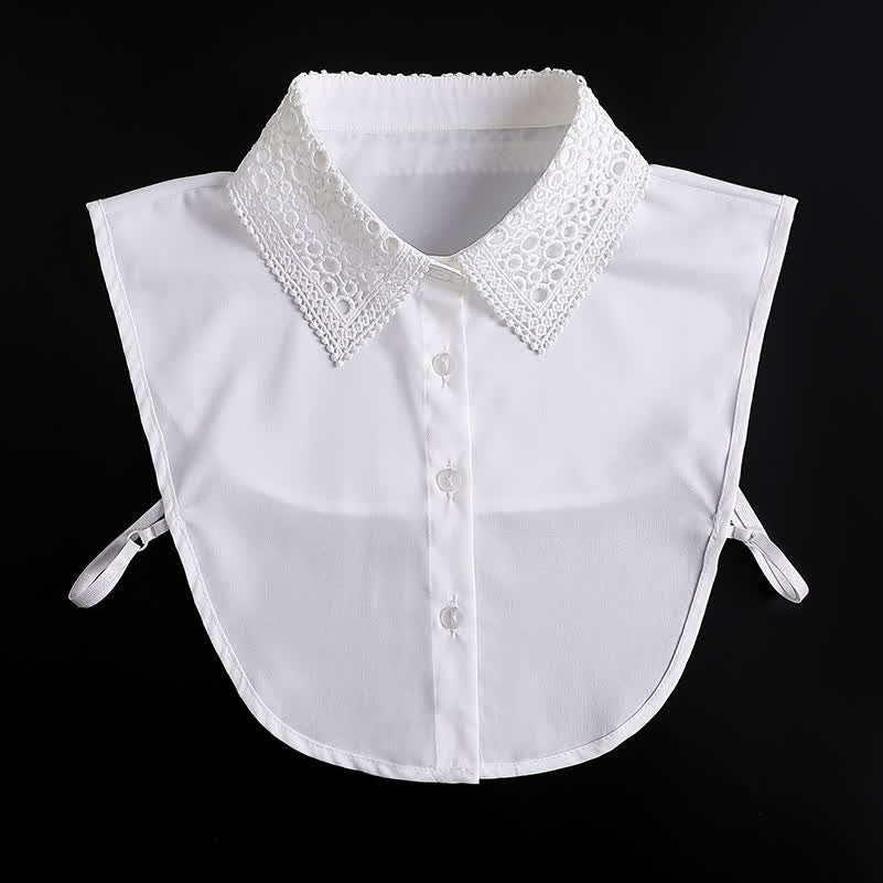 Classic Layering Eyelet Lace Preppy Layering Accessory Fake Collar - White - One Size - image 2