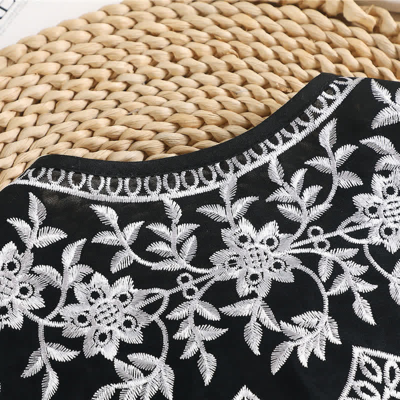 Women's Vintage Floral Embroidered Shawl Fake Collar Cape - image 4