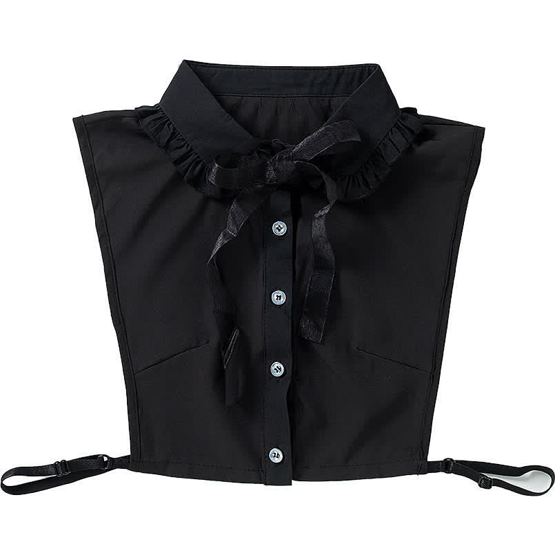 Women's Ruffled Detachable Fake Collar With Bow Knot - image 11