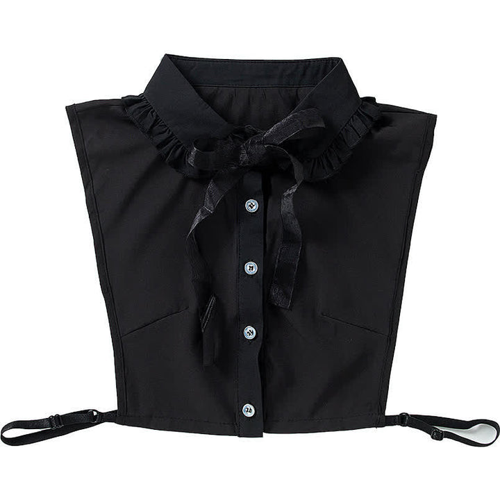 Women's Ruffled Detachable Fake Collar With Bow Knot - image 11