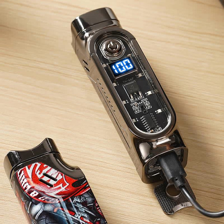Triple Jet Torch Cigar Lighter With Digital Power Display & Cigar Punch - image 10