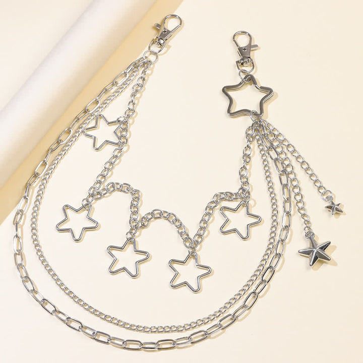 Multi-layer Star & Moon Streetwear Statement Pants Chain - image 2