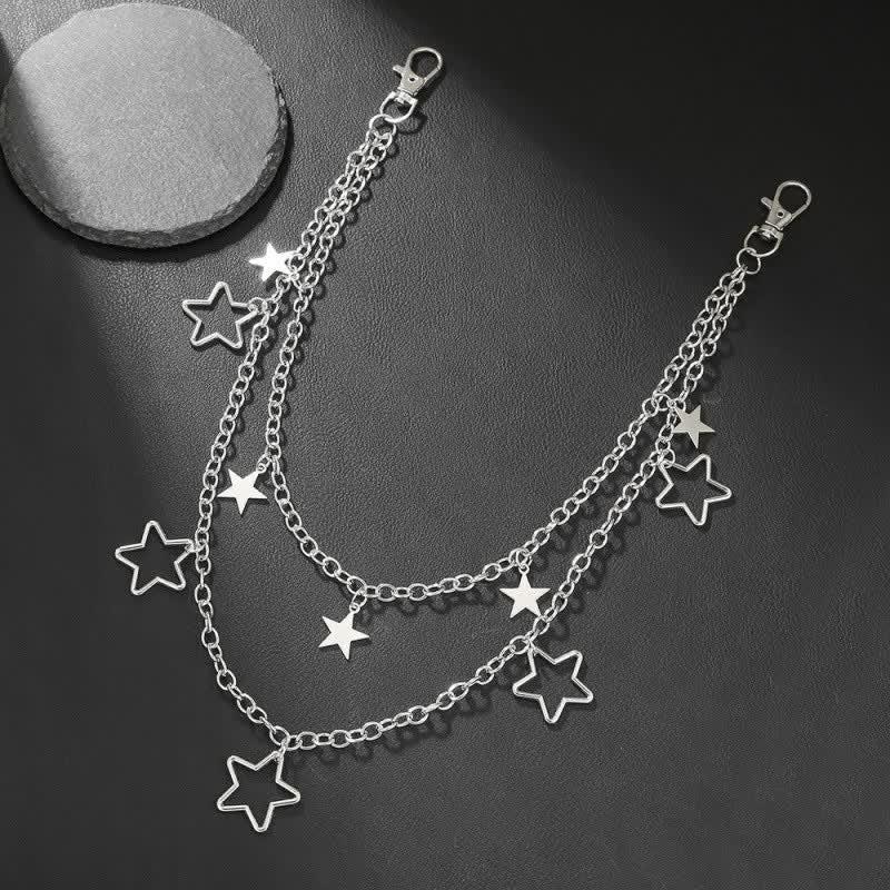 Multi-layer Star & Moon Streetwear Statement Pants Chain - Style #1 - image 0