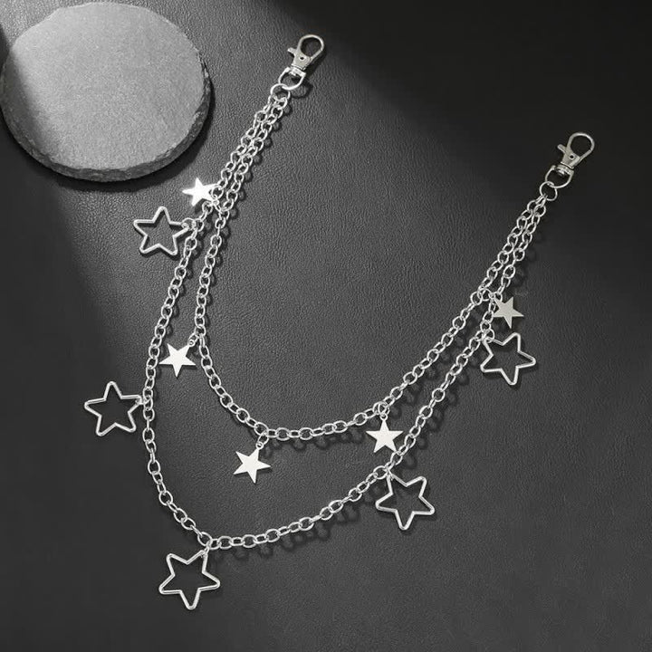 Multi-layer Star & Moon Streetwear Statement Pants Chain - Style #1 - image 0