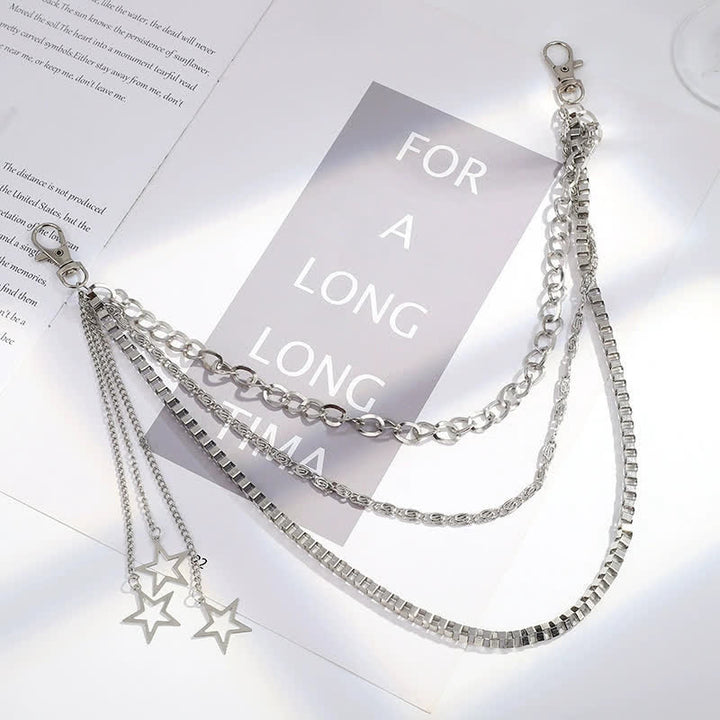 Multi-layer Star & Moon Streetwear Statement Pants Chain - image 8