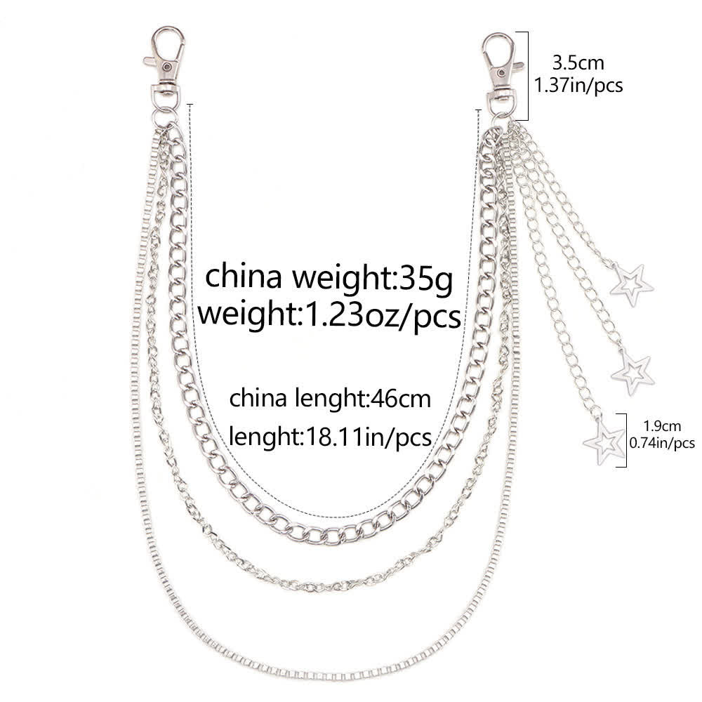 Multi-layer Star & Moon Streetwear Statement Pants Chain - image 9