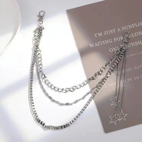 Multi-layer Star & Moon Streetwear Statement Pants Chain - image 7
