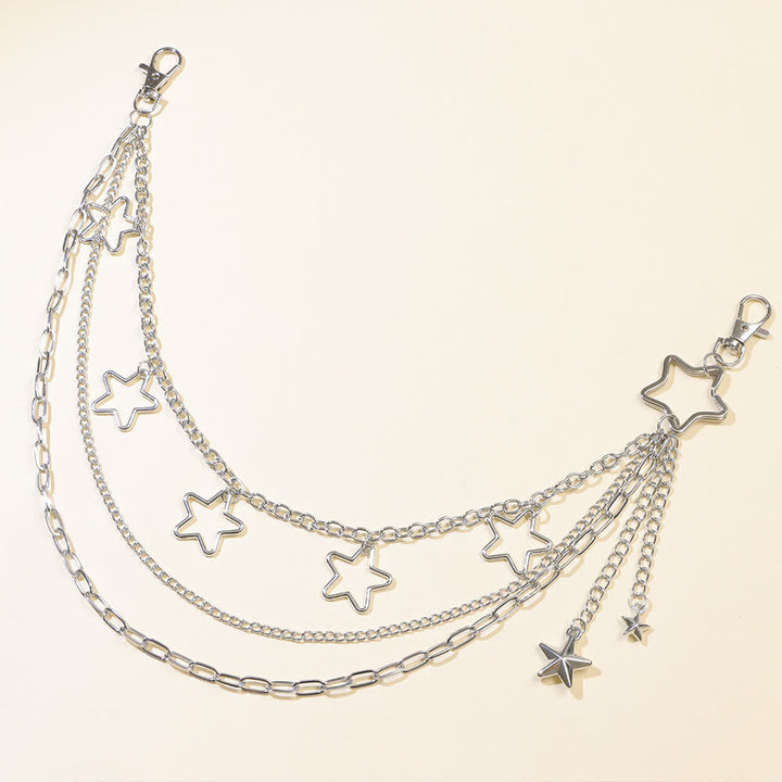 Multi-layer Star & Moon Streetwear Statement Pants Chain - image 3