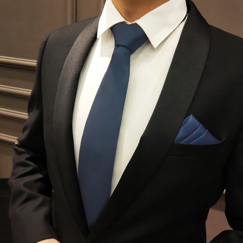 Men's Navy Blue Amidst Flowers Necktie - image 1