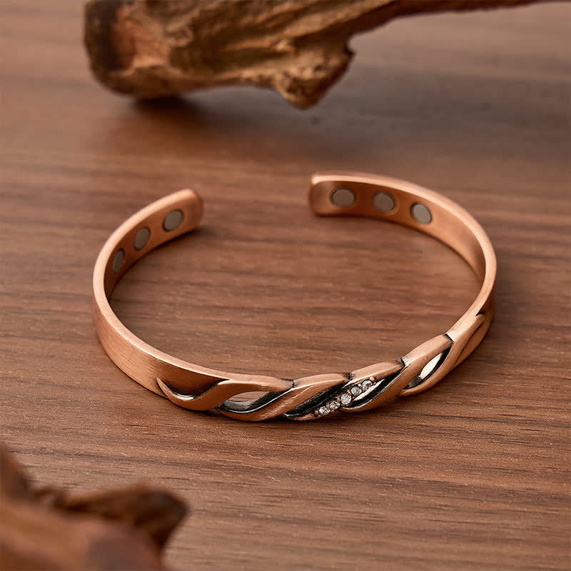 Sparkling Infinity Twist Opening Cuff Magnetic Bracelet - image 3