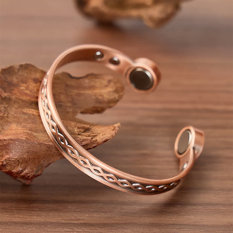 Slim Copper Infinity Braid Cuff Magnetic Bracelet - image 2