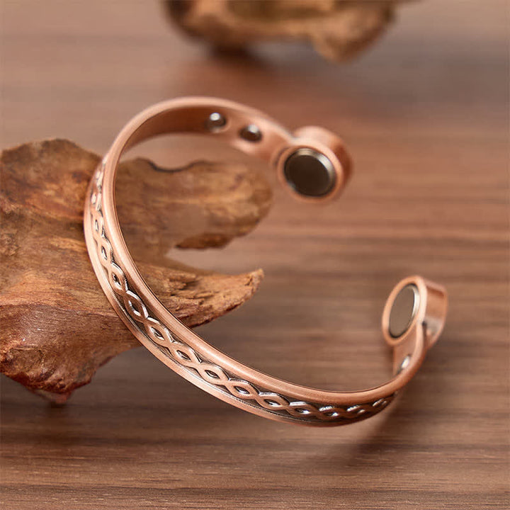 Slim Copper Infinity Braid Cuff Magnetic Bracelet - image 2
