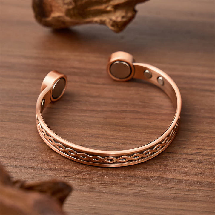Slim Copper Infinity Braid Cuff Magnetic Bracelet - image 3