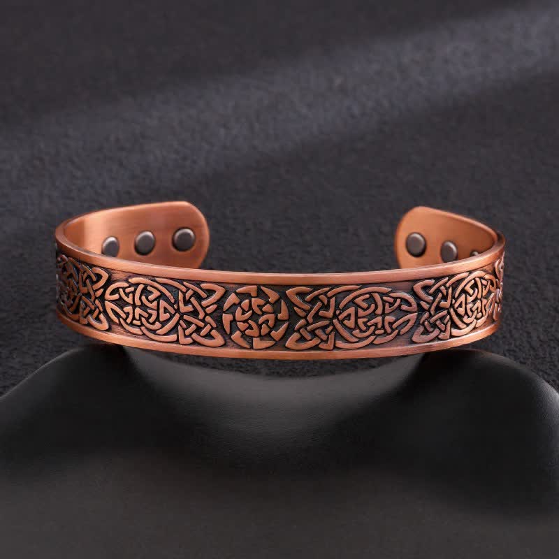 Celtic Knots Tree Of Life Adjustable Cuff Copper Magnetic Bracelet - Style #8 - image 10