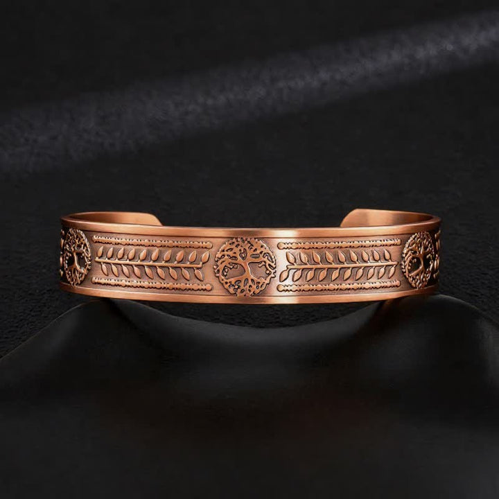 Celtic Knots Tree Of Life Adjustable Cuff Copper Magnetic Bracelet - Style #11 - image 13