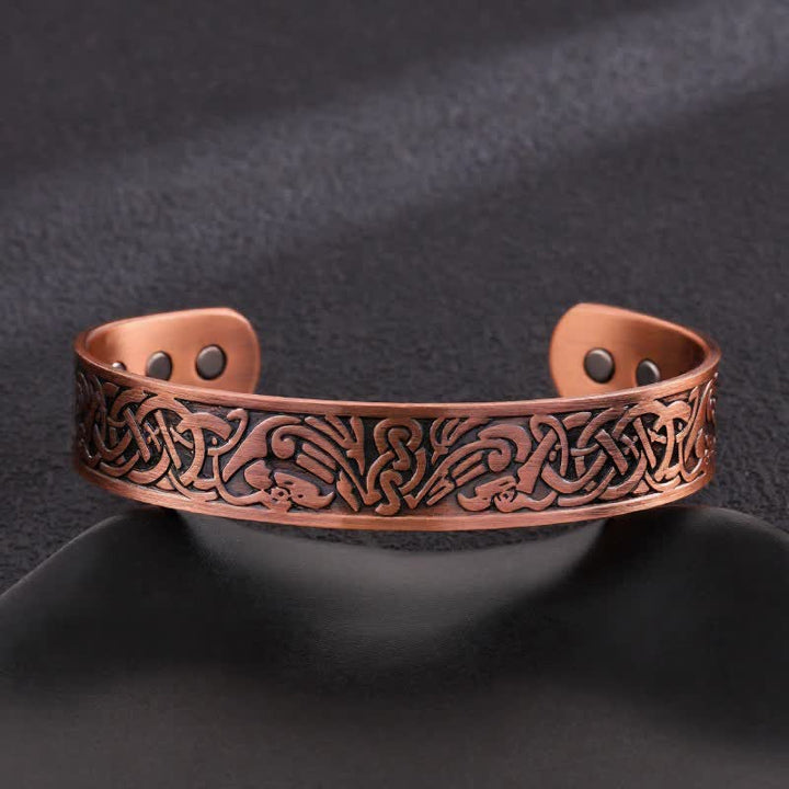 Celtic Knots Tree Of Life Adjustable Cuff Copper Magnetic Bracelet - Style #5 - image 7