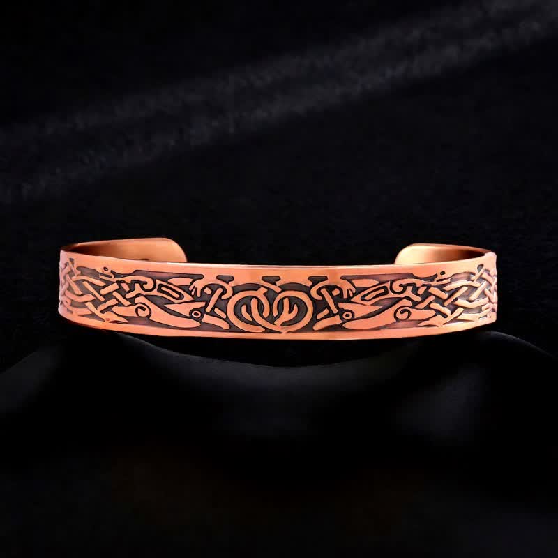 Celtic Knots Tree Of Life Adjustable Cuff Copper Magnetic Bracelet - Style #19 - image 21
