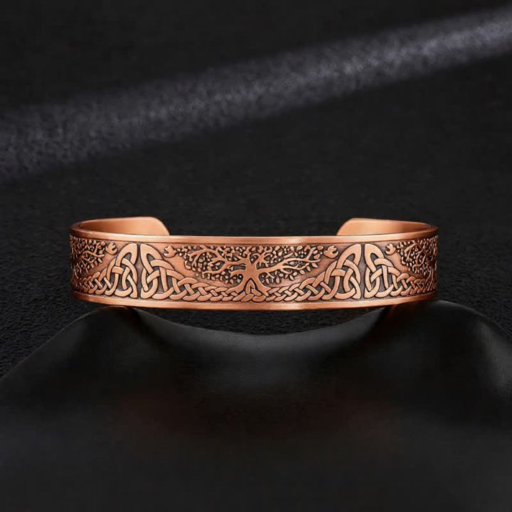 Celtic Knots Tree Of Life Adjustable Cuff Copper Magnetic Bracelet - Style #18 - image 20