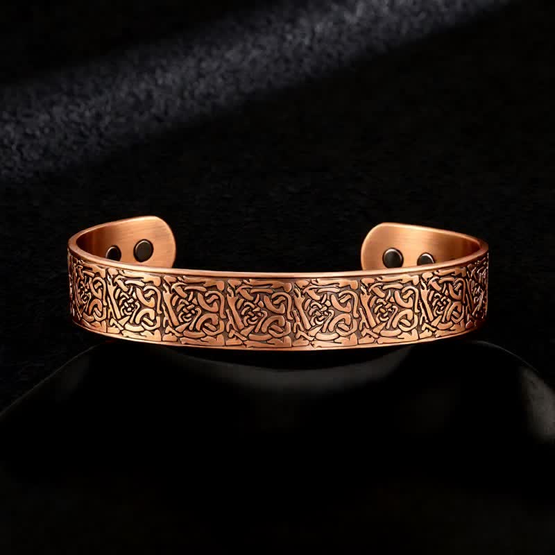 Celtic Knots Tree Of Life Adjustable Cuff Copper Magnetic Bracelet - Style #13 - image 15