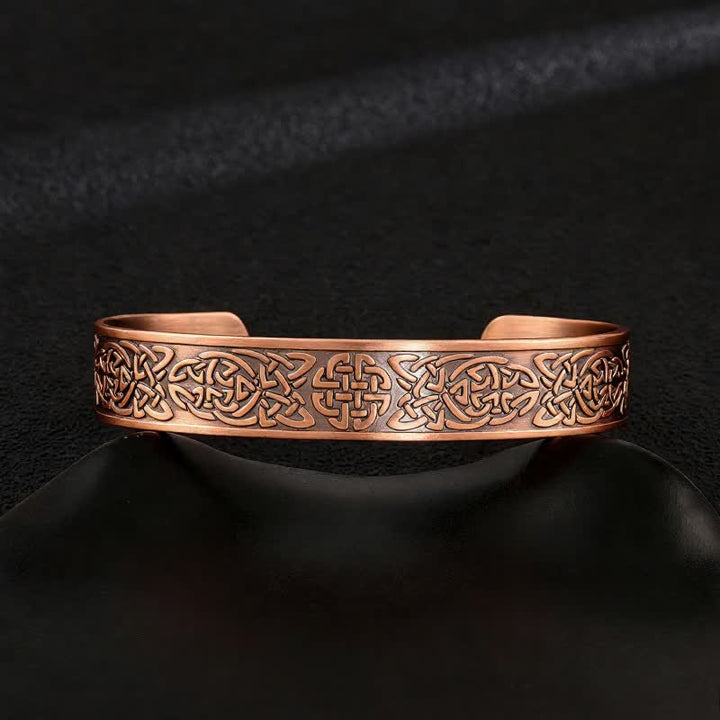 Celtic Knots Tree Of Life Adjustable Cuff Copper Magnetic Bracelet - Style #12 - image 14