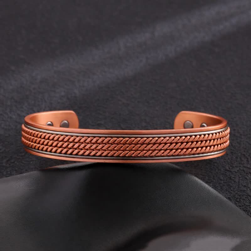 Tri-Color Braided Rope Design Adjustable Magnetic Bracelet - Style #2 - image 4