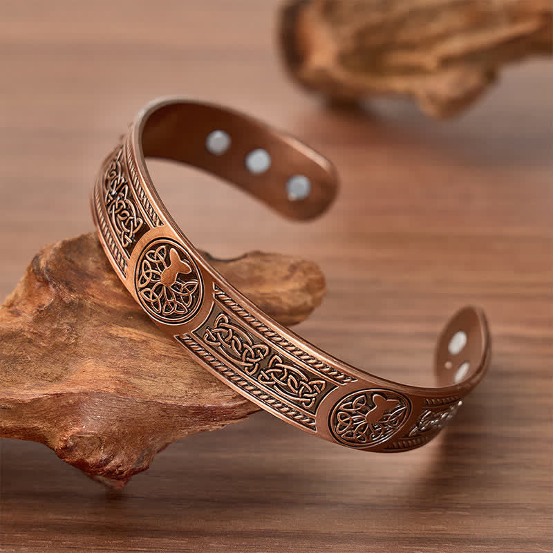 Western Tree of Life Carving Magnetic Bracelet And Ring Set - Bracelet - image 3